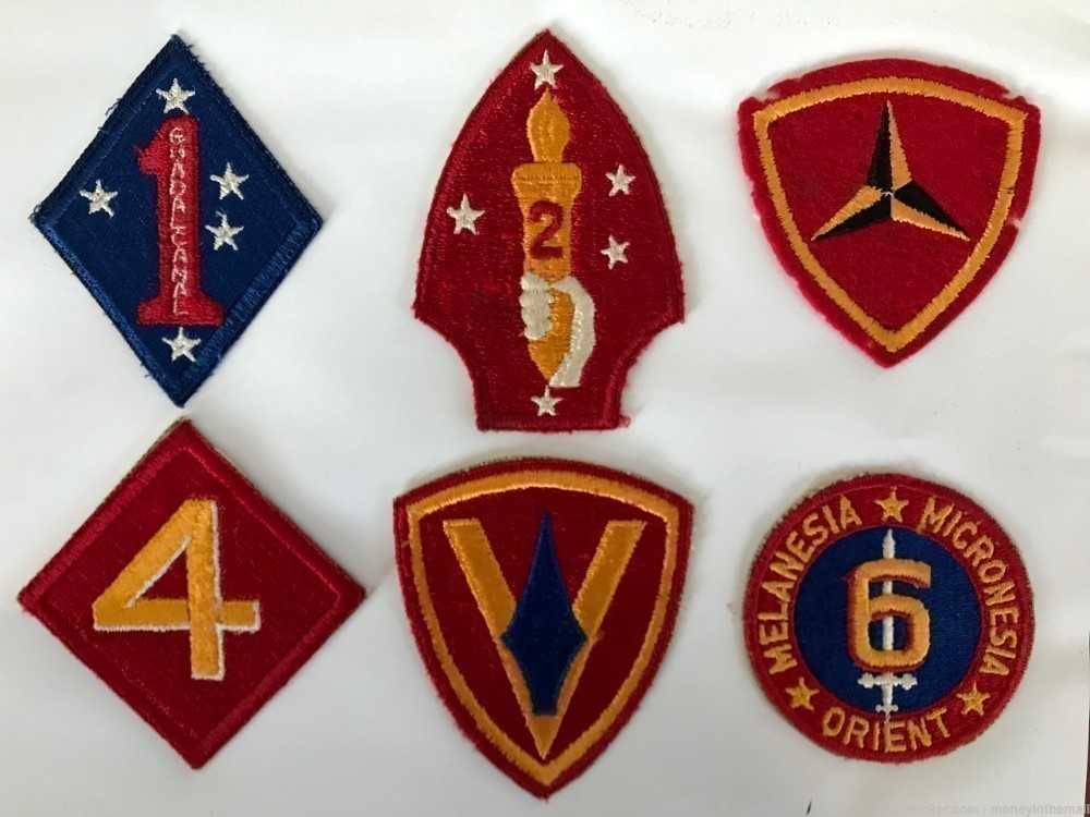 75 Piece Vintage USMC Shoulder Patch Collection WWII Marine Corps SSI -img-1