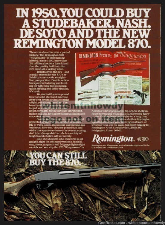 1978 REMINGTON 870 Wingmaster Shotgun PRINT AD-img-0