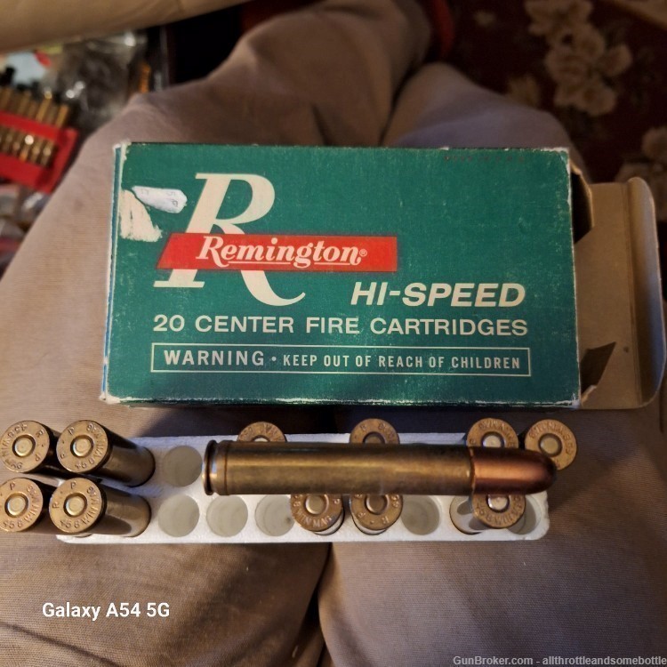 (11) rounds (1) brass factory 458 Win Magnum Remington Hi-Speed-img-2