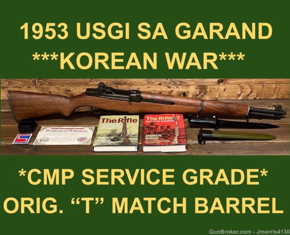 M1 GARAND 1953 SPRINGFIELD CMP SERVICE GRADE M-1 GARAND BEAUTIFUL RIFLE-img-0