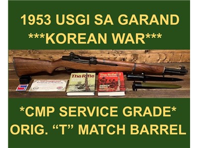 M1 GARAND 1953 SPRINGFIELD CMP SERVICE GRADE M-1 GARAND BEAUTIFUL RIFLE