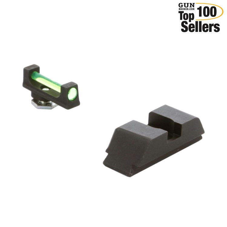 AMERIGLO Fits Glock 17,19,22,23 Grn Fiber Front Black Rear Sight Set-img-0