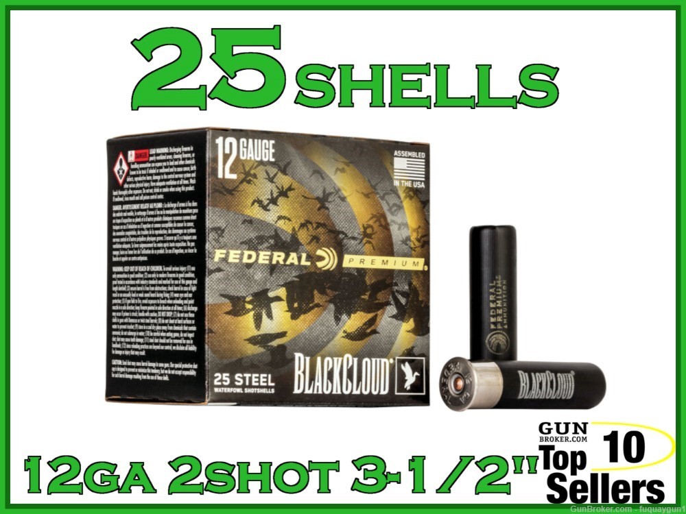 Federal Black Cloud 12 GA 3 1/2" #2 Shot Steel PWBX134 2 25CT-img-0