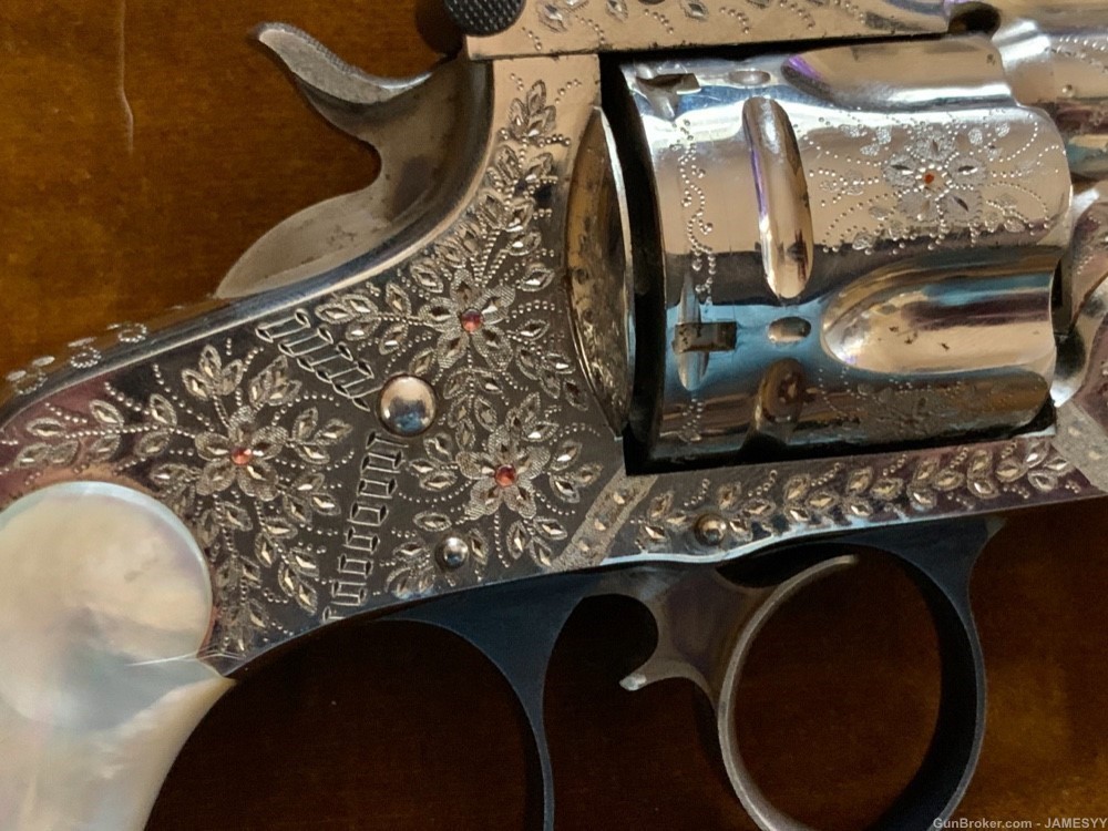 Factory Cased Panel Engraved Smith & Wesson Revolver.  Circa 1880. -img-5