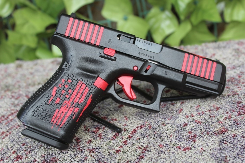 New Glock 19 Gen 5 Duracoat Custom Punisher 3 Mags Case 9mm-img-7