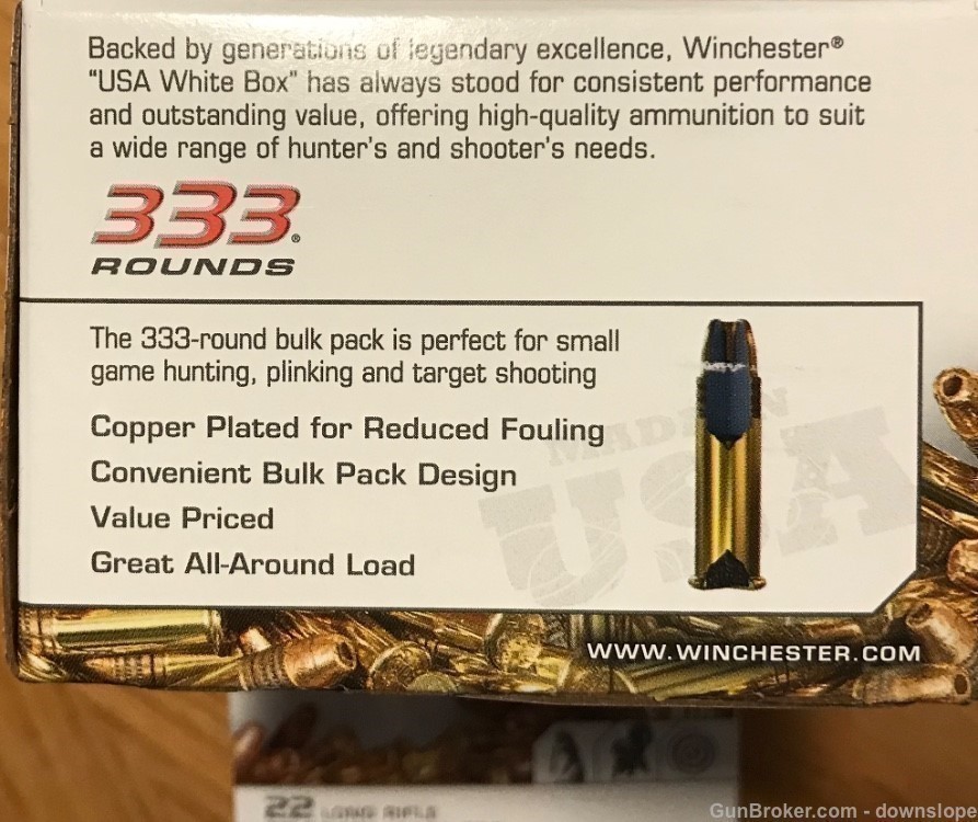 .22 LR 36 gr Copper Plated HP 333 rds Winchester-img-0