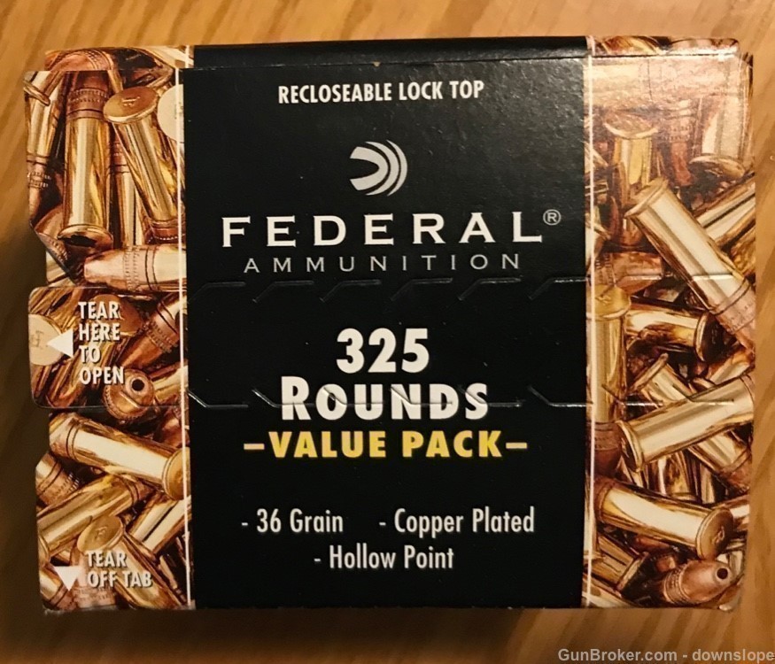 .22 LR 325 rds 36 gr Copper Plated Hollow Point Federal-img-0