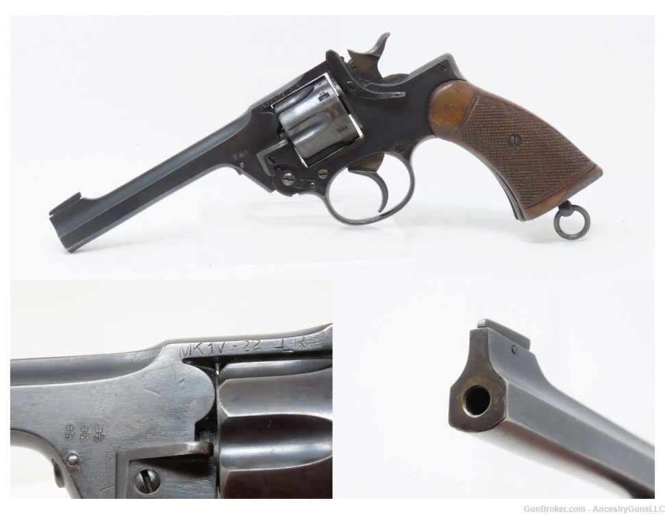 World War II BRITISH ENFIELD No. 2 Mark I .22 RF CONVERSION Revolver C&R   -img-0