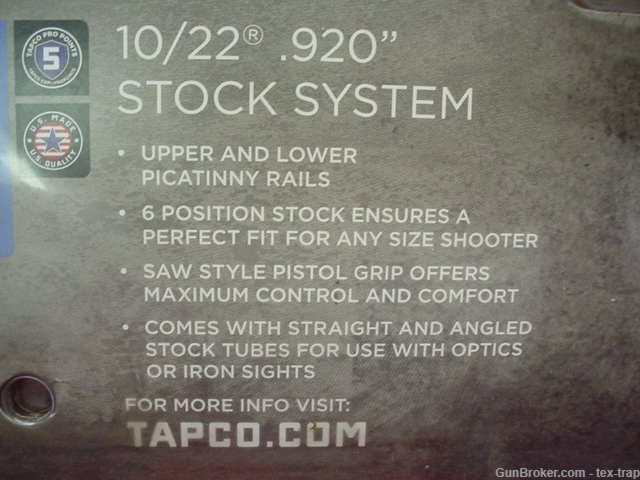 Tapco- Intrafuse- Tactical Stock for Ruger 10/22 Rifle - New !-img-1
