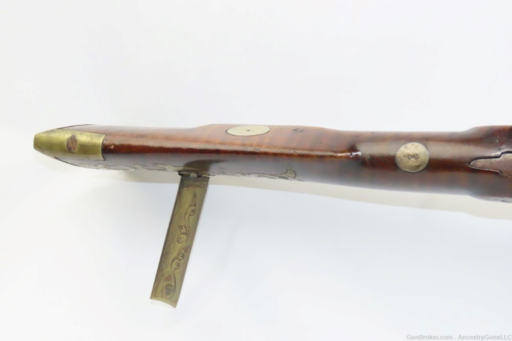 ENGRAVED Antique SAMUEL MIER Half-Stock .36 Long Rifle SILVER-img-11