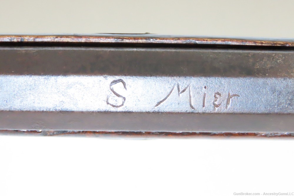 ENGRAVED Antique SAMUEL MIER Half-Stock .36 Long Rifle SILVER-img-10