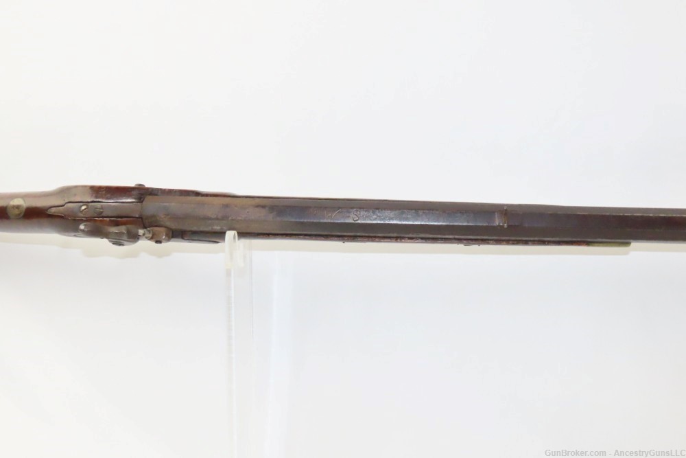 ENGRAVED Antique SAMUEL MIER Half-Stock .36 Long Rifle SILVER-img-12