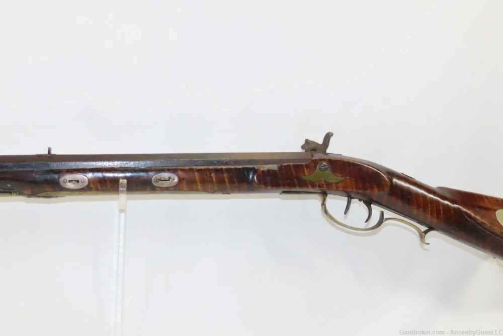 ENGRAVED Antique SAMUEL MIER Half-Stock .36 Long Rifle SILVER-img-16