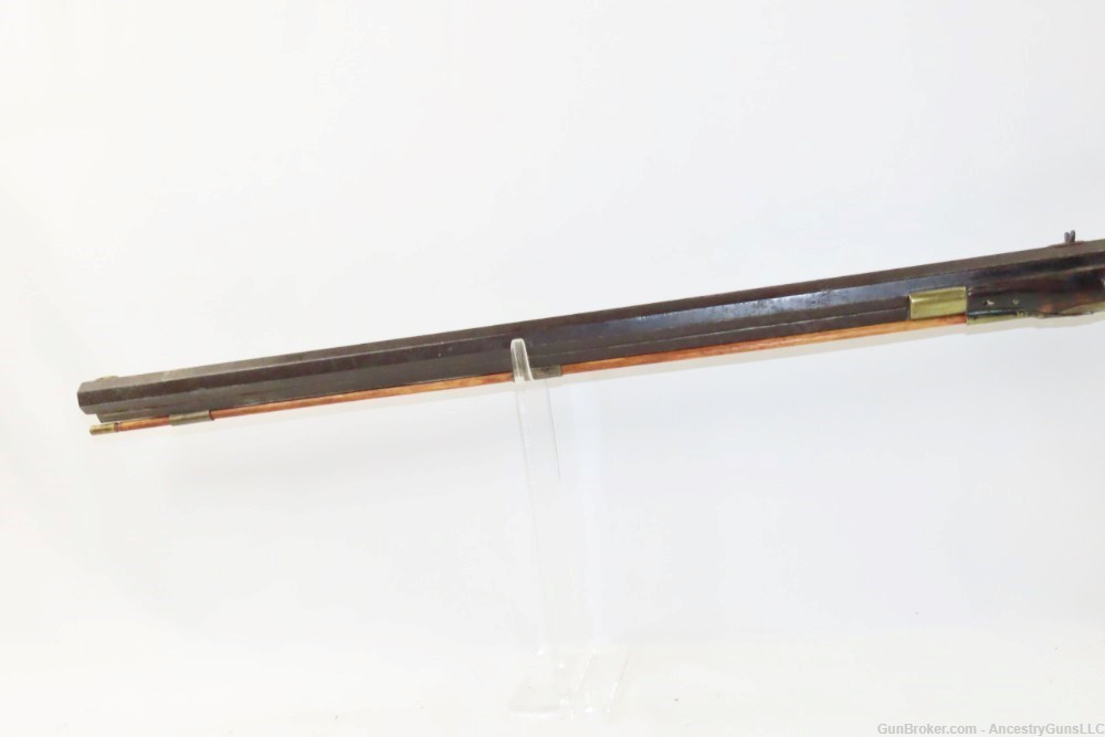ENGRAVED Antique SAMUEL MIER Half-Stock .36 Long Rifle SILVER-img-17