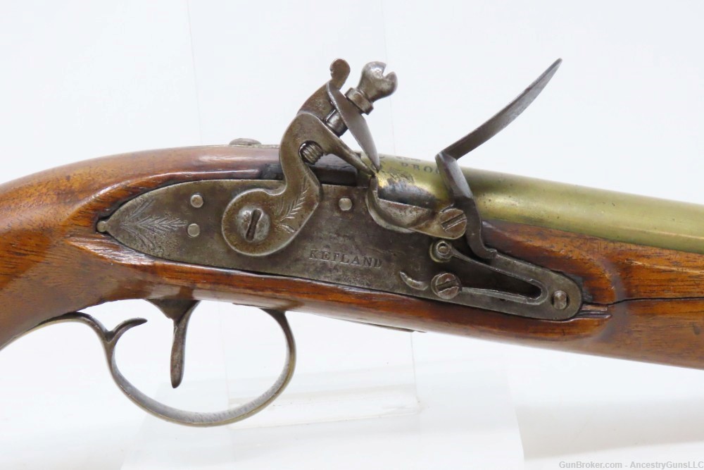 BRASS BARRELED Antique KETLAND-SHARPE EXTRA PROOF FLINTLOCK Pistol-img-3
