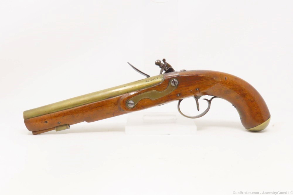BRASS BARRELED Antique KETLAND-SHARPE EXTRA PROOF FLINTLOCK Pistol-img-15