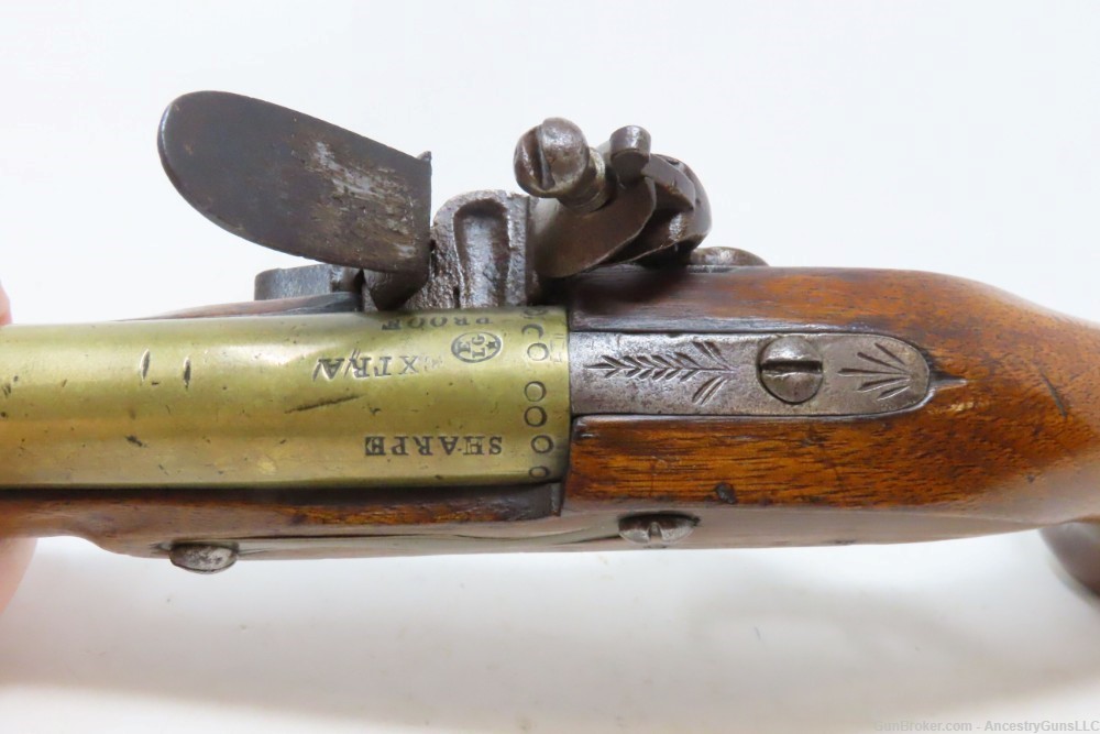 BRASS BARRELED Antique KETLAND-SHARPE EXTRA PROOF FLINTLOCK Pistol-img-9