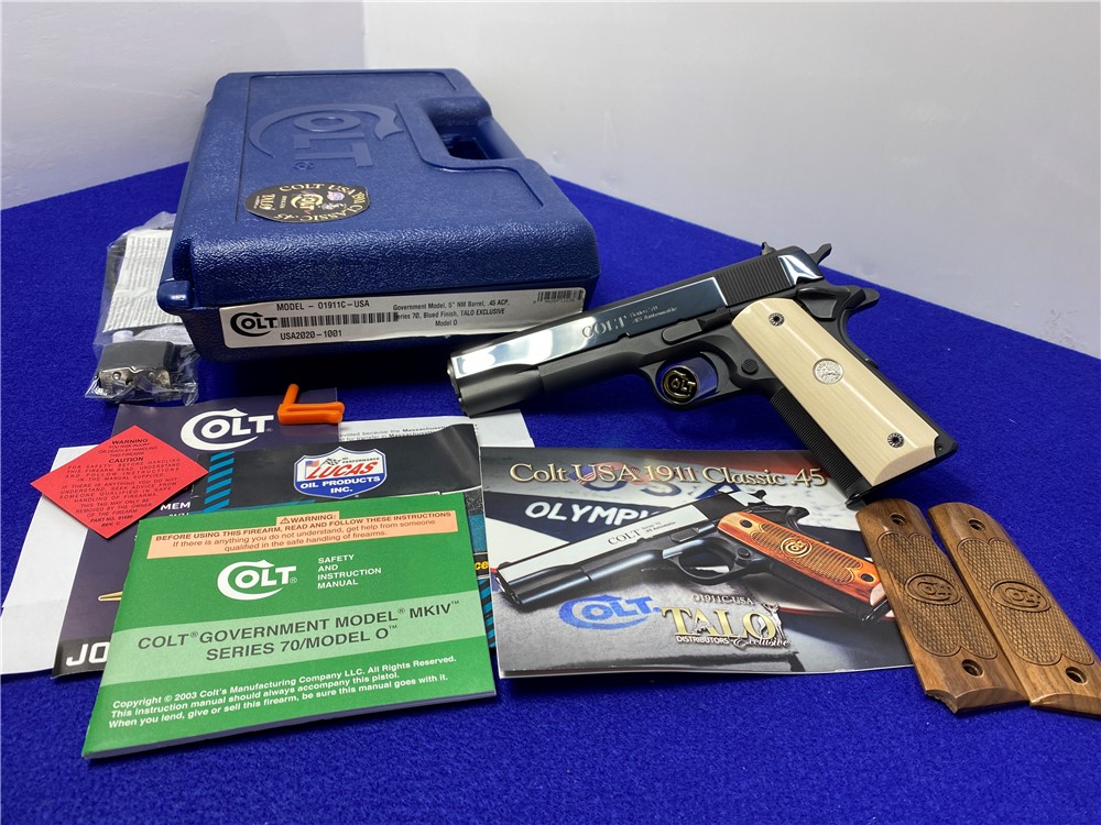 Colt Government .45 ACP Blue 5" -TALO USA 1911 CLASSIC- Only 1,475 Made-img-0