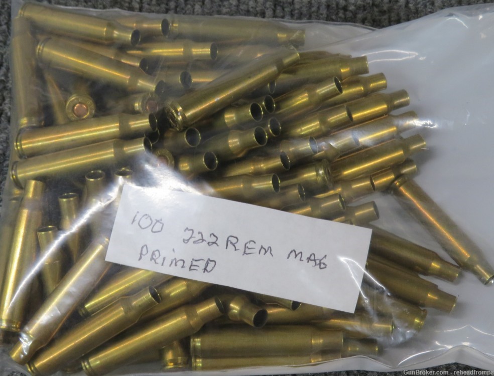 222 Remington Mag Primed Brass 100 Count-img-0