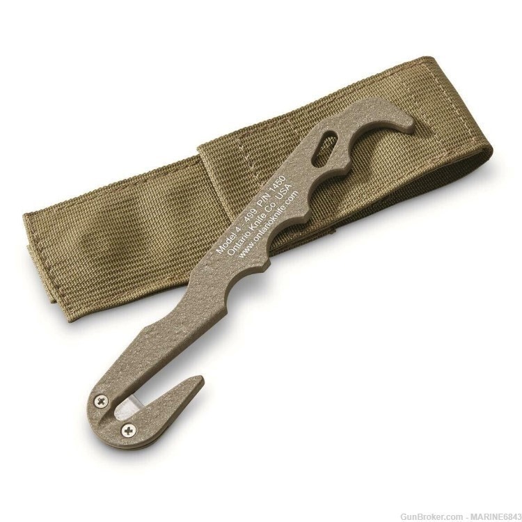 US Military Issue USGI Ontario Knife Model 4 Tan 499 Emergency Strap  cutt-img-0