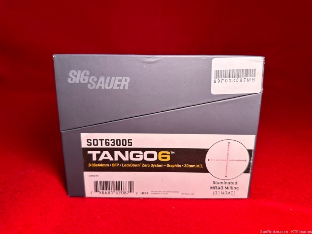 Sig Sauer Tango6 3-18x44 30mm illuminated MRAD milling Model SOT63005-img-1