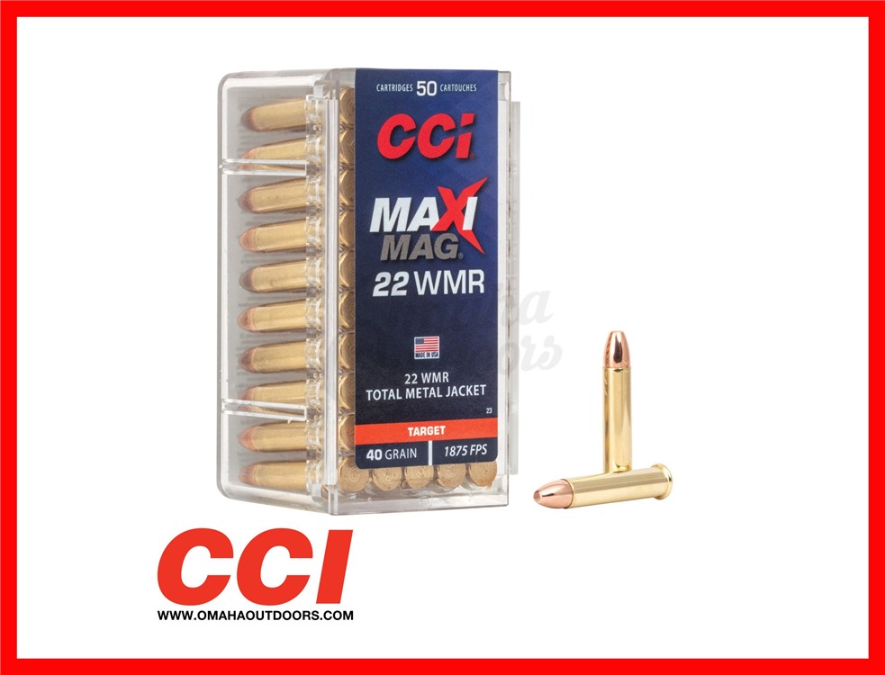 CCI Maxi Mag 22 WMR Target 40 Grain 50 Rounds 23-img-0