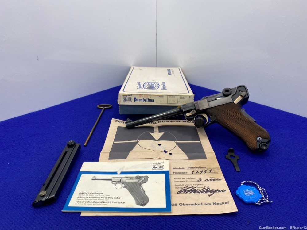 1973 Mauser-Werke P.08 9mm Blue *SCARCE & COLLECTIBLE 6" AMERICAN LUGER*-img-0