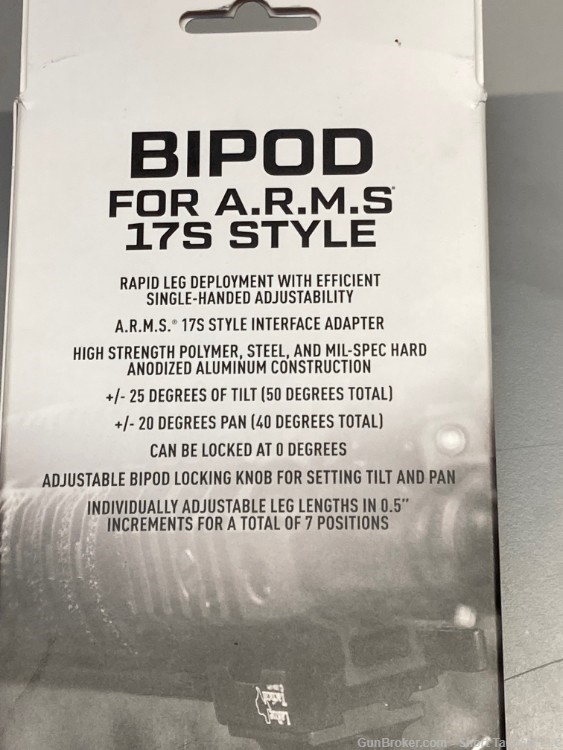 PENNY AUCTION MAGPUL BIPOD A.R.M.S 17S New In Box -img-2