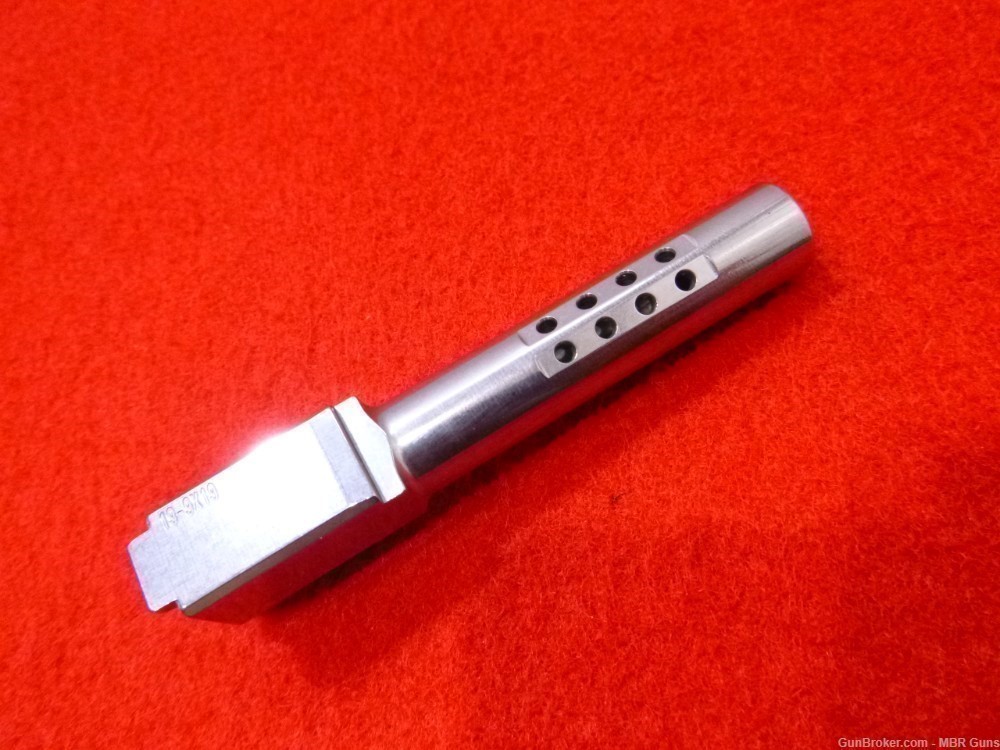 Glock 19 9mm Barrel Ported 416R Polished Stainless Steel Recessed Crown-img-0