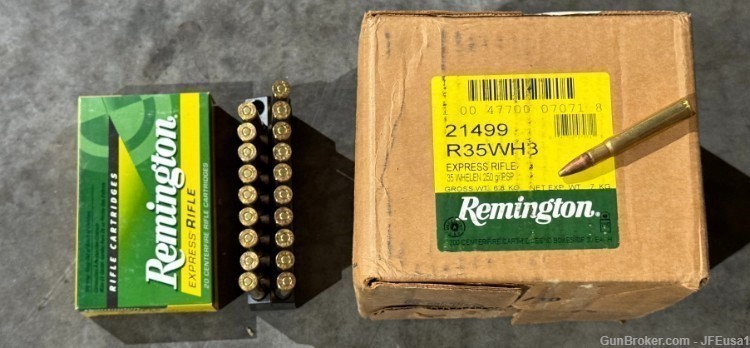 Remington Rifle Ammuntion R35WH3 35 Whelen Pointed Soft Point 250Gr-img-0