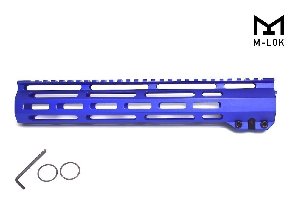 AR15 12'' Blue M-LOK Free Float Handguard rail for 556 .223-img-0