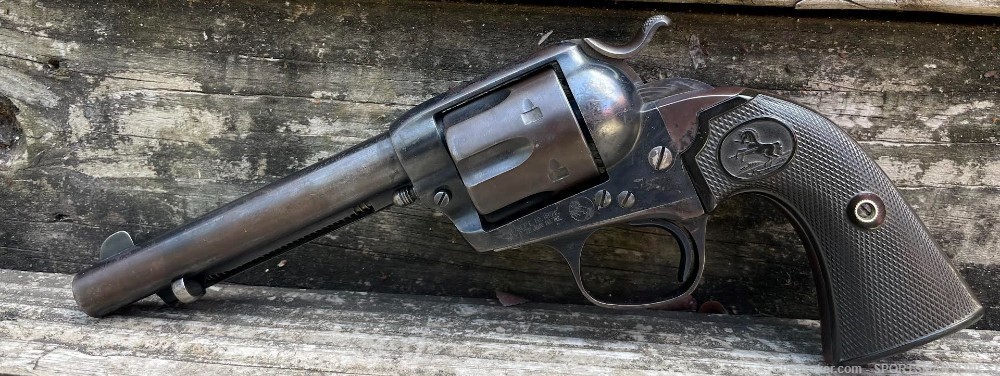 COLT SINGLE ACTION ARMY 45 COLT REVOLVER WITH BISLEY GRIP-img-1