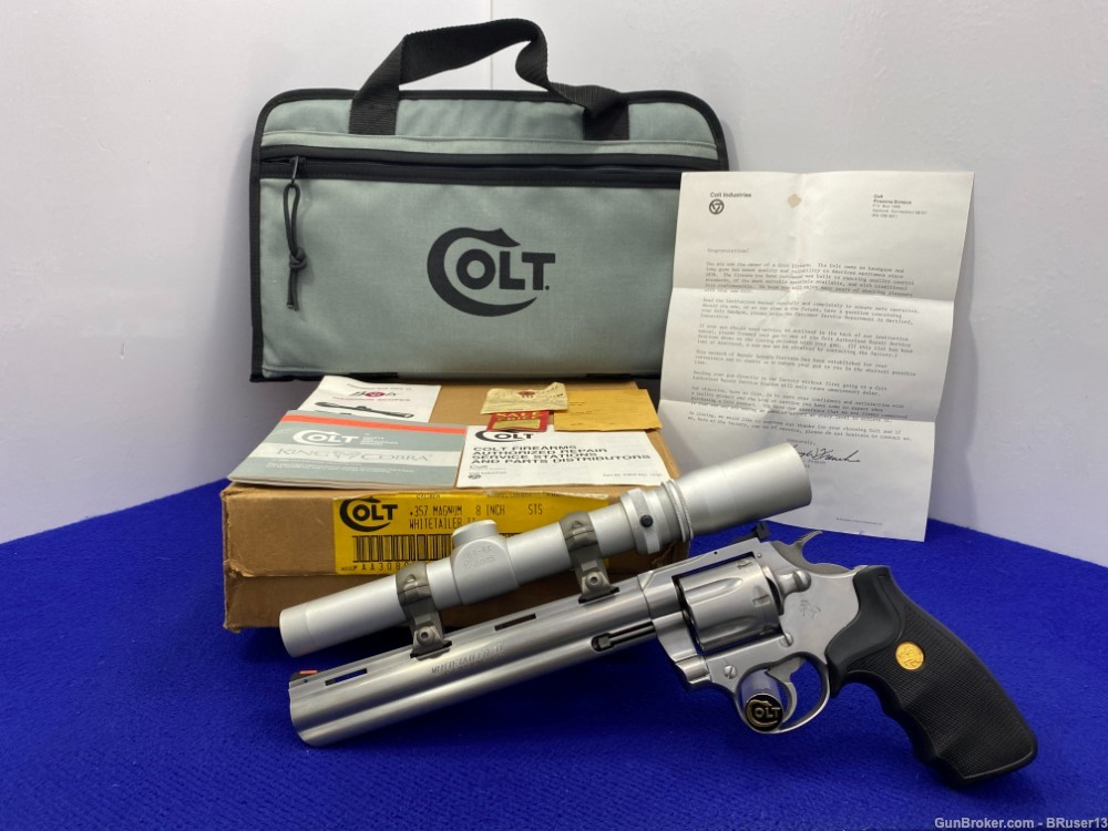 1988 Colt Whitetailer II Stainless 8" *SWEET ULTRA RARE 1 OF 500 EVER MADE*-img-0