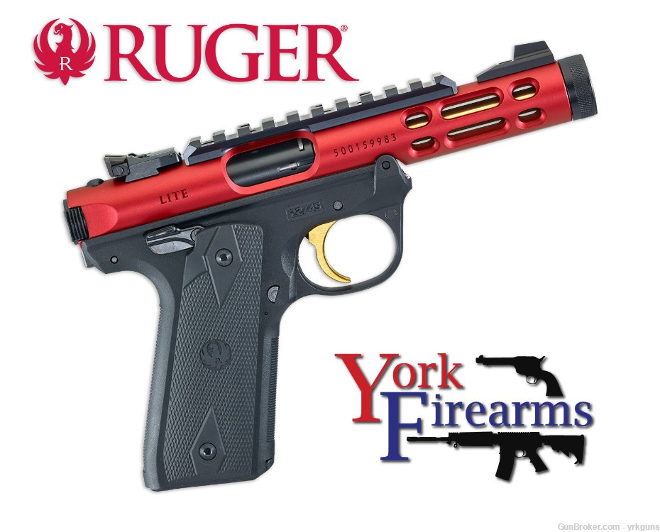 Ruger Mark IV 22/45 Lite Red Anodized 22LR 10RD Handgun NEW 43935-img-0