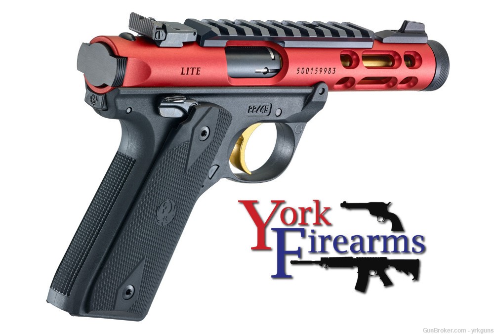Ruger Mark IV 22/45 Lite Red Anodized 22LR 10RD Handgun NEW 43935-img-2
