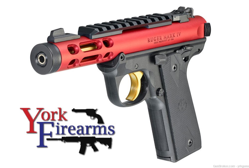 Ruger Mark IV 22/45 Lite Red Anodized 22LR 10RD Handgun NEW 43935-img-3
