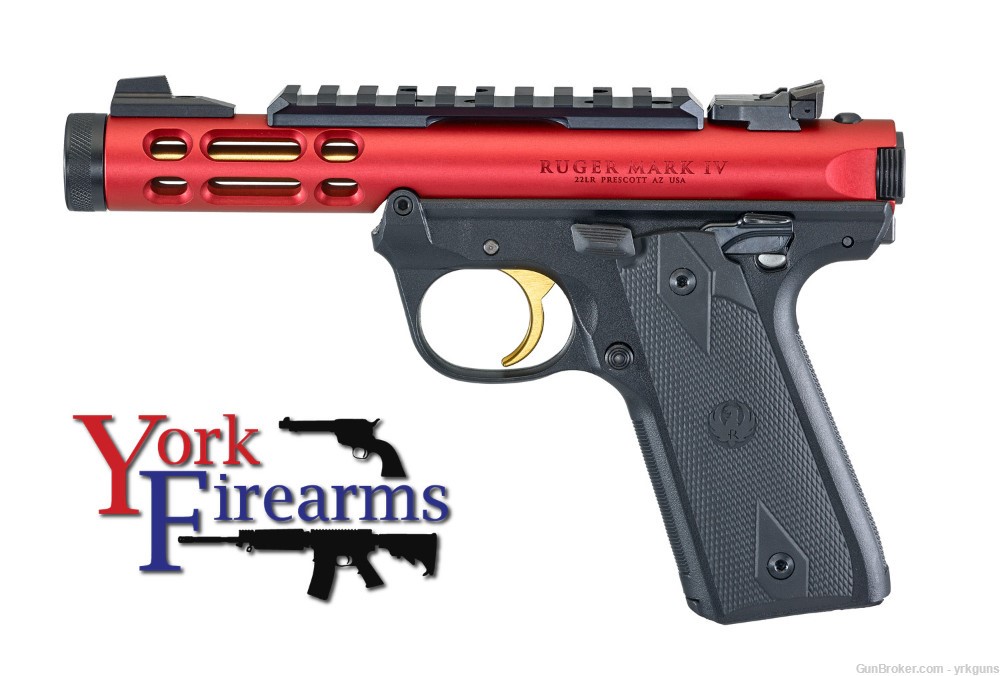 Ruger Mark IV 22/45 Lite Red Anodized 22LR 10RD Handgun NEW 43935-img-4