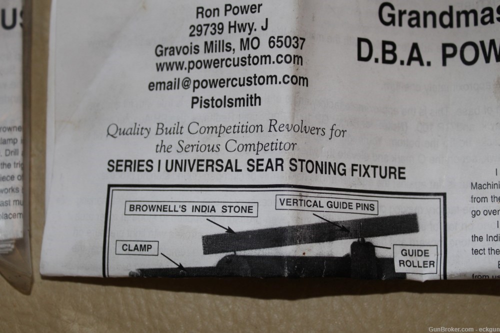 Power Custom series 1 universal sear stoning fixture NEW w/45 adapter-img-2