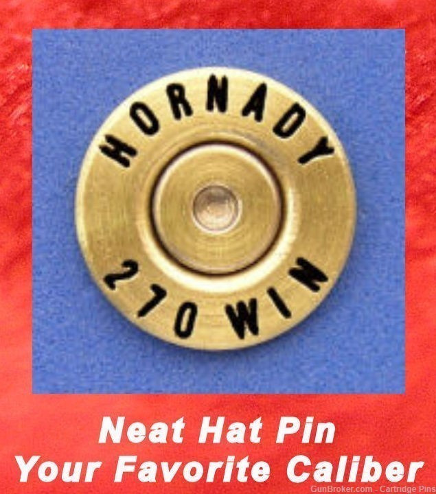 HORNADY 270 WIN  Brass Cartridge Hat Pin  Tie Tac  Ammo Bullet-img-0
