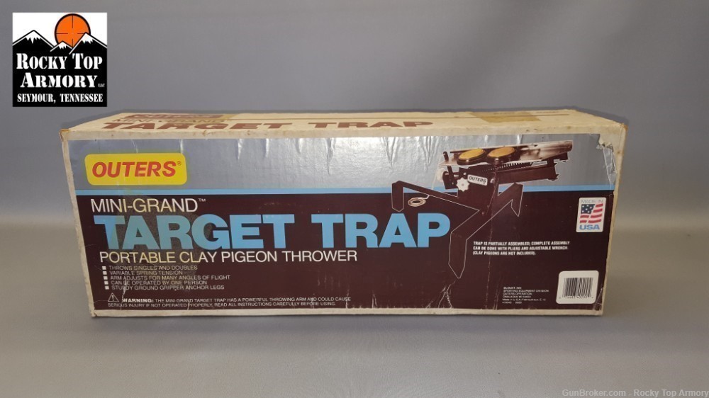 OUTERS' MINI GRAND TARGET TRAP PORTABLE CLAY PIGEON THROWER NEW IN BOX-img-0