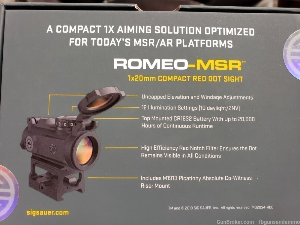 READY2SHIP! NEW SIG SAUER ROMEO MSR RED DOT 2 MOA 1X 20MM AR-15 AR15 15-img-3