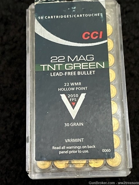 CCI TNT Green 22 WMR Hollow Point 30 Grain Rd, 45 Rd-img-0