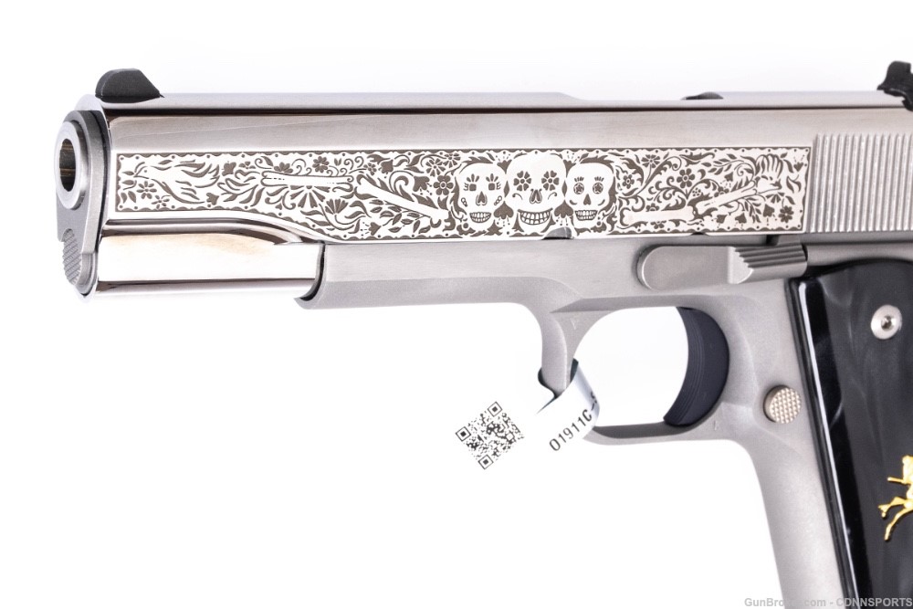 TALO Colt Day of the Dead 1911 Stainless .38 Super #199 of 500 NEW IN BOX-img-5