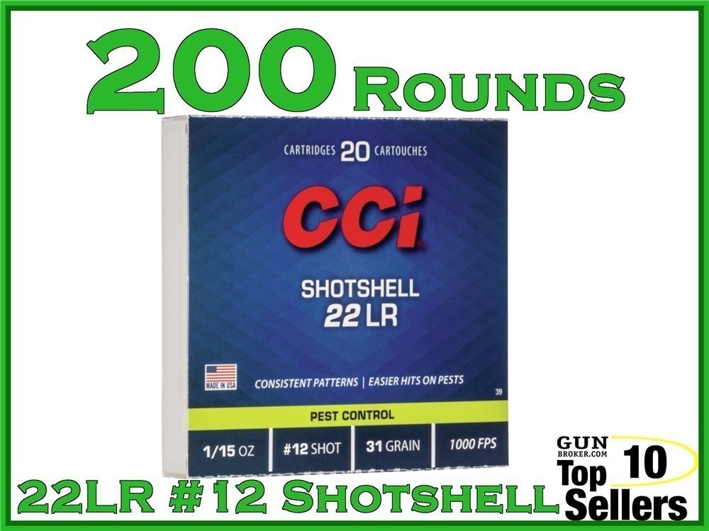 CCI 22LR Shotshell 200rd case 31gr 22lr Rat Shot Snake Shot 22 Long rifle-img-0