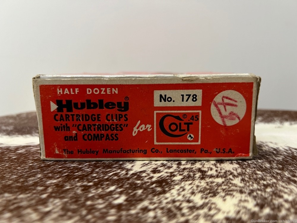 EXTREMELY RARE - Full Display Box Hubley Colt 45 Cartridge Clips w/ Compass-img-6