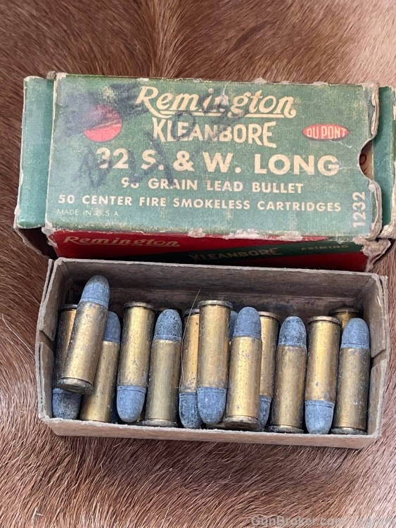 Vintage Remington Kleanbore .32 S&W Long Part box -img-0