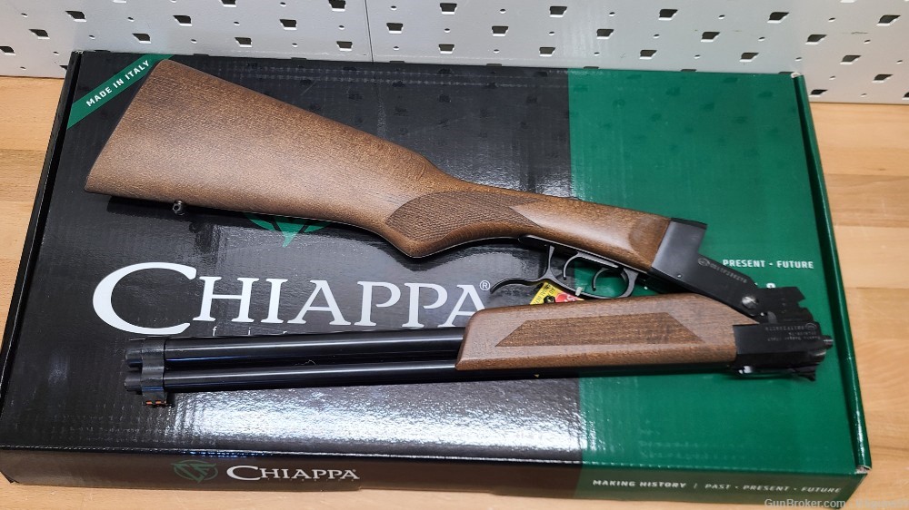 Chiappa 500190 Double Badger 22 LR/20 Gauge 1+1 19" Blued Wood Folding-img-0