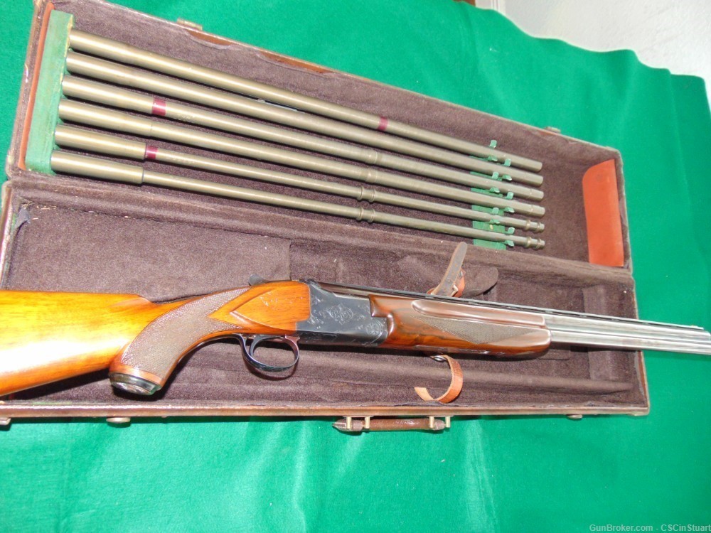 Winchester Model 101 O/U 12 ga SHOTGUN with 3 caliber conversion boxed set-img-11
