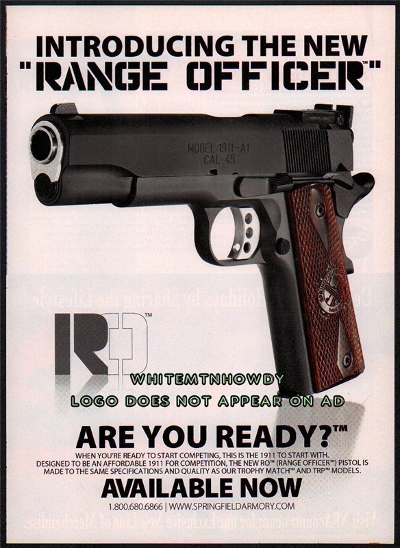 2011 SPRINGFIELD Range Officer 1911 Pistol Original PRINT AD-img-0