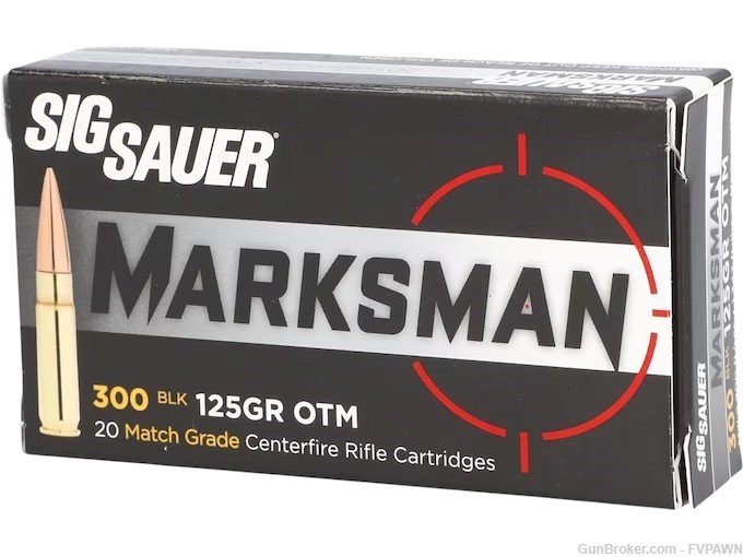 3 Box Sig Sauer Marksman Elite Ammo 300 AAC Blackout 125 Grain OT Match-img-0